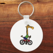 Cool Giraffe Rijden Fiets Sleutelhanger (Voorkant)