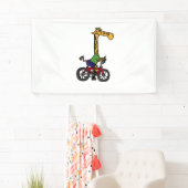 Cool Giraffe Rijden Fiets Spandoek (Insitu)