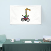 Cool Giraffe Rijden Fiets Spandoek (Beurs)