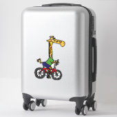 Cool Giraffe Rijden Fiets Sticker (Koffer)