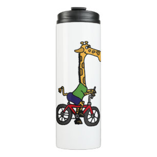 Cool Giraffe Rijden Fiets Thermosbeker