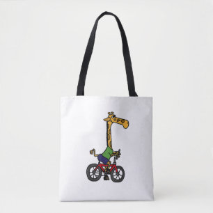 Cool Giraffe Rijden Fiets Tote Bag