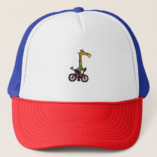 Cool Giraffe Rijden Fiets Trucker Pet (Voorkant)