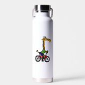 Cool Giraffe Rijden Fiets Waterfles (Voorkant)