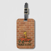 Cool Giraffe Rijden op een Peace Truck Bagagelabel (Voorkant (verticaal))