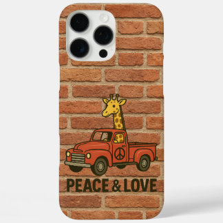 Cool Giraffe Rijden op een Peace Truck iPhone 16 Pro Max Hoesje