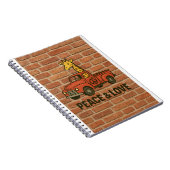 Cool Giraffe Rijden op een Peace Truck Notitieboek (Rechterzijde)