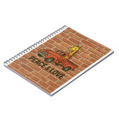 Cool Giraffe Rijden op een Peace Truck Notitieboek (Linkerzijde)