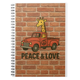 Cool Giraffe Rijden op een Peace Truck Notitieboek