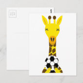Cool Giraffe Spelen Voetbal Briefkaart (Voorkant / Achterkant)
