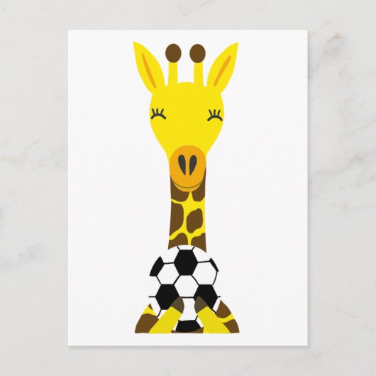 Cool Giraffe Spelen Voetbal Briefkaart (Voorkant)