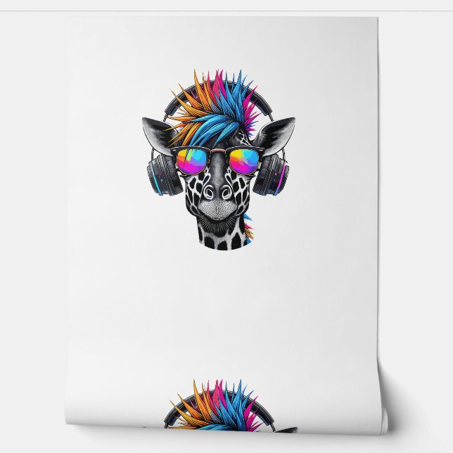 Cool Giraffe Zonnebril Hoofdtelefoon Giraffes Behang (Afrollen)