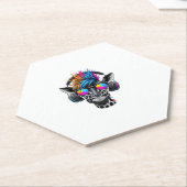 Cool Giraffe Zonnebril Hoofdtelefoon Giraffes Kartonnen Onderzetters (Schuin)