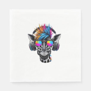 Cool Giraffe Zonnebril Hoofdtelefoon Giraffes Servet