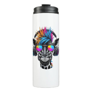 Cool Giraffe Zonnebril Hoofdtelefoon Giraffes Thermosbeker