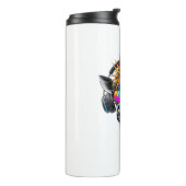 Cool Giraffe Zonnebril Hoofdtelefoon Giraffes Thermosbeker (Gedraaid links)