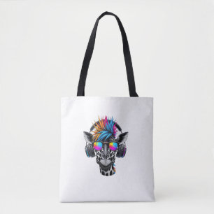 Cool Giraffe Zonnebril Hoofdtelefoon Giraffes Tote Bag