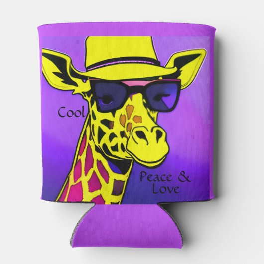 Cool Giraffe zonnebril Peace & Love Blikjeskoeler (Achterkant)