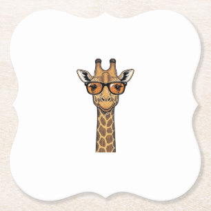 Cool Giraffe Zonnebril Vintage Graveer Shirt De Kartonnen Onderzetters