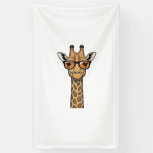 Cool Giraffe Zonnebril Vintage Graveer Shirt De Spandoek