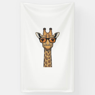 Cool Giraffe Zonnebril Vintage Graveer Shirt De Spandoek