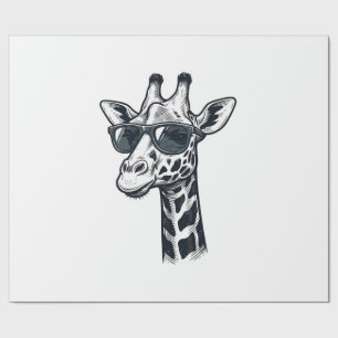 Cool Giraffe Zonnebril Vintage Graveren T-Shirt_ Cadeaupapier