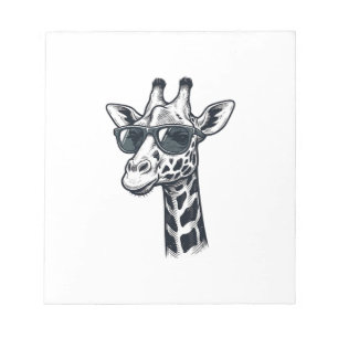 Cool Giraffe Zonnebril Vintage Graveren T-Shirt_ Notitieblok