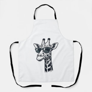 Cool Giraffe Zonnebril Vintage Graveren T-Shirt_ Schort