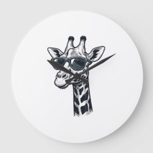 Cool Giraffe Zonnebril Vintage Gravering T-Shirt_ Grote Klok