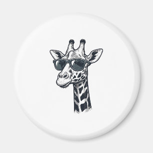 Cool Giraffe Zonnebril Vintage Gravering T-Shirt_ Magneet