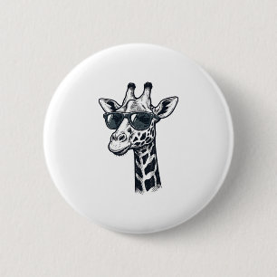 Cool Giraffe Zonnebril Vintage Gravering T-Shirt_ Ronde Button 5,7 Cm