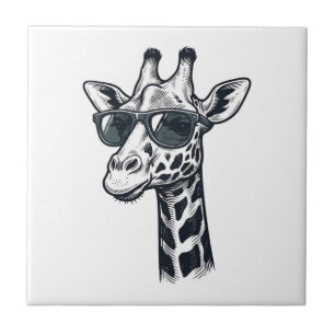 Cool Giraffe Zonnebril Vintage Gravering T-Shirt_ Tegeltje
