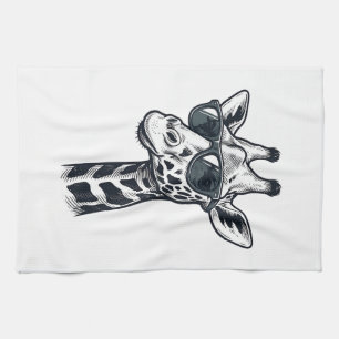 Cool Giraffe Zonnebril Vintage Gravering T-Shirt_ Theedoek