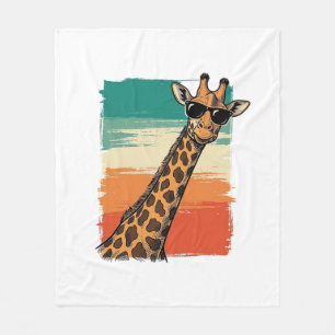 Cool Giraffe Zonnebril Vintage Sunset Shirt_1 Fleece Deken