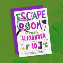 Cool Girl Escape Room Paarse Roze Typo Waterverf