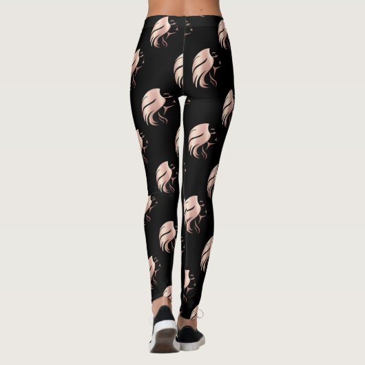Cool Girl Face Silhouette Leggings (Achterkant)