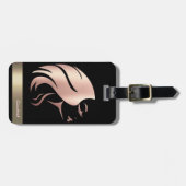 Cool Girl Face Silhouette, zwart - op maat gemaakt Bagagelabel (Voorkant horizontaal)