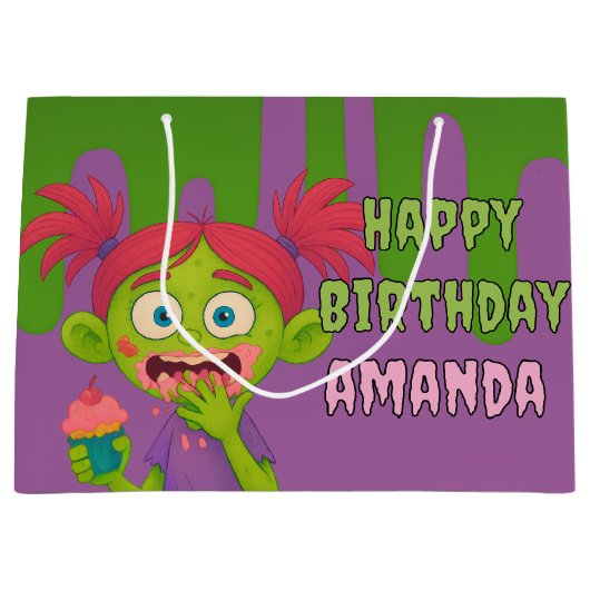 Cool Girl Zombie Reversible Gift Bag Groot Cadeauzakje (Voorkant)