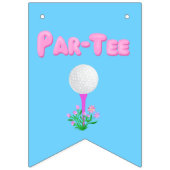 Cool Girl's Golfing thema Verjaardagsbanner Vlaggetjes (Eerste vlag)
