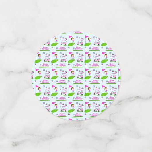 Cool Girl's Golfing Thema Verjaardagsfeest Confetti (Kleine voorkant)