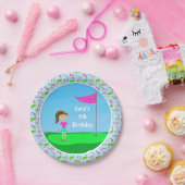 Cool Girl's Golfing Thema Verjaardagsfeest Papieren Bordje (Feest)