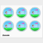 Cool Girl's Golfing Thema Verjaardagsfeest Ronde Sticker (Vel)