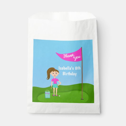 Cool Girl's Golfing Theme Verjaardag Dank je Tasse Bedankzakje (Voorkant)