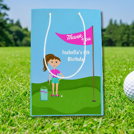 Cool Girl's Golfing Theme Verjaardag Dank je Tasse Medium Cadeauzakje