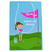 Cool Girl's Golfing Theme Verjaardag Dank je Tasse Medium Cadeauzakje (Voorkant)