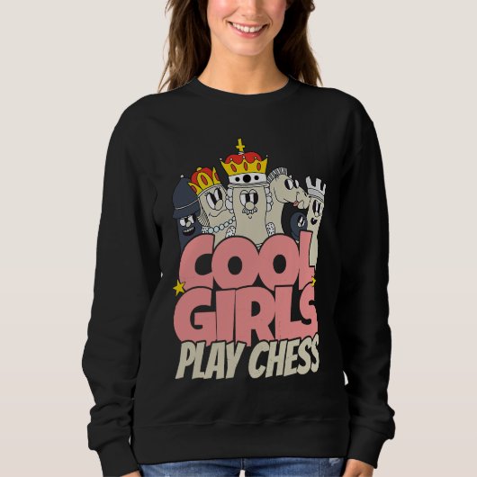 Cool girls play chess   chess saying chess player trui (Voorkant)
