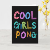 Cool Girls Pong Ping Pong Lover Womens Kinder Kaart (Gele Bloem)