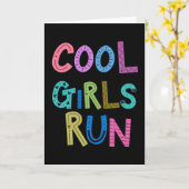 Cool Girls Run Runners Running Lover Vrouwen Kinde Kaart (Gele Bloem)