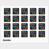 Cool Girls Tap Danser Vrouwen Kinder Vierkante Sticker (Vel)