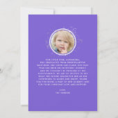 Cool Girly Afstuderen Paarse Roze Gradient Foto Aankondiging (Achterkant)